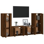vidaXL Set dulapuri TV, 4 piese, stejar maro, lemn prelucrat