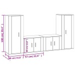 vidaXL Set dulapuri TV, 4 piese, stejar maro, lemn prelucrat