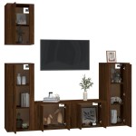 vidaXL Set dulapuri TV, 5 piese, stejar maro, lemn prelucrat vidaXL Set dulapuri TV, 5 piese, stejar maro, lemn prelucrat