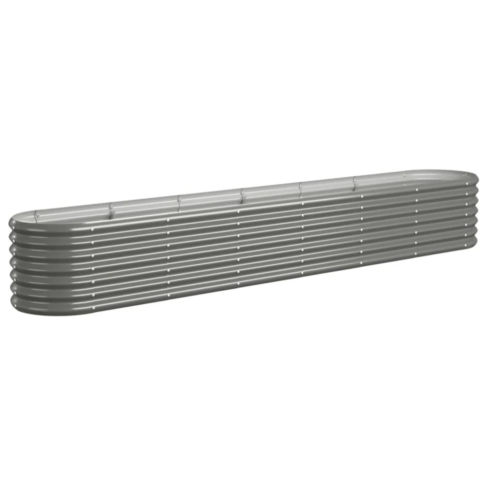 vidaXL Strat înălțat grădină gri 260x40x36cm oțel vopsit electrostatic