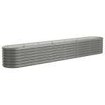 vidaXL Strat înălțat grădină gri 260x40x36cm oțel vopsit electrostatic