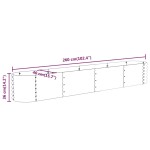 vidaXL Strat înălțat grădină gri 260x40x36cm oțel vopsit electrostatic