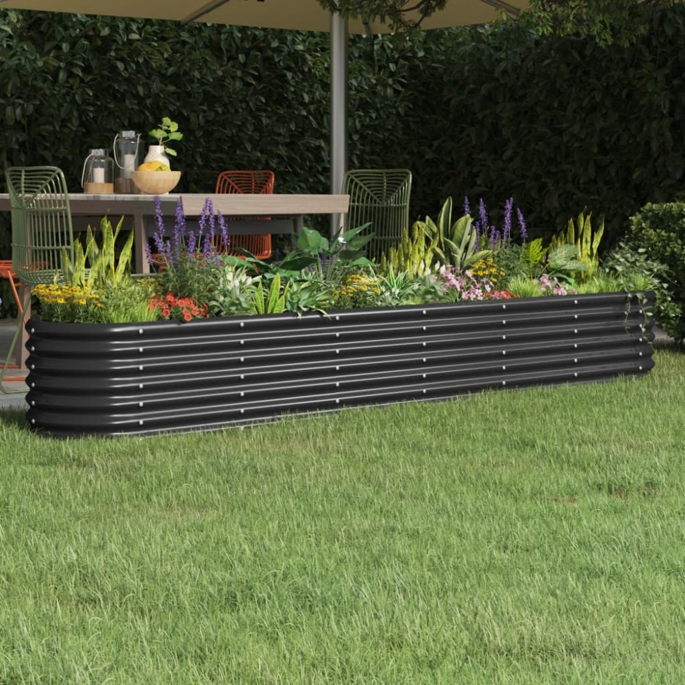 vidaXL Strat înălțat grădină 260x40x36 cm oțel vopsit electrostatic