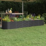 vidaXL Strat înălțat grădină 260x40x36 cm oțel vopsit electrostatic