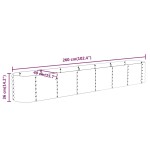 vidaXL Strat înălțat grădină 260x40x36 cm oțel vopsit electrostatic