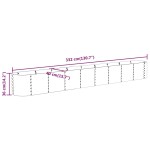 vidaXL Strat înălțat grădină 332x40x36 cm oțel vopsit electrostatic