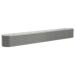 vidaXL Strat înălțat grădină gri 332x40x36cm oțel galvanizat