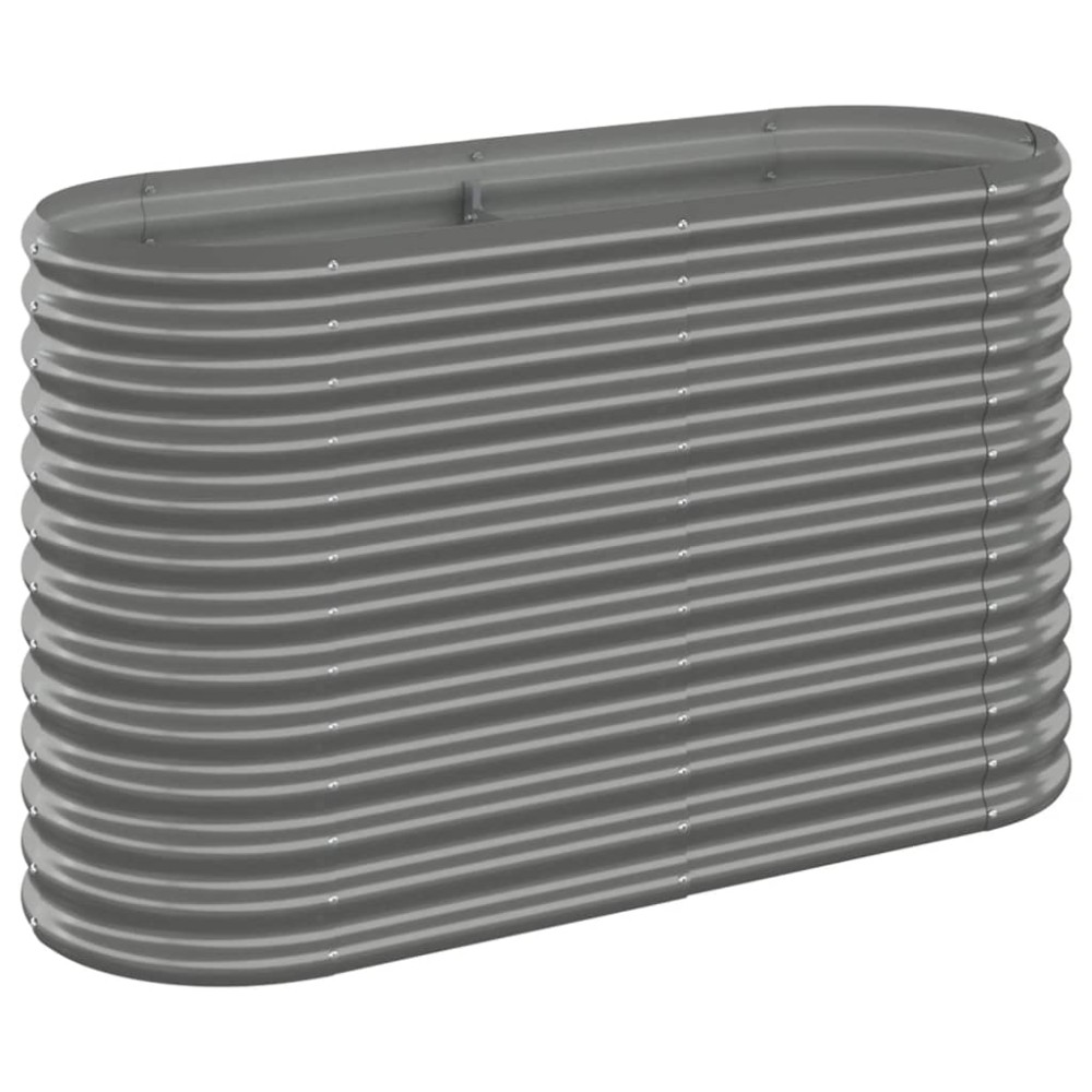 vidaXL Strat înălțat grădină gri 114x40x68cm oțel galvanizat