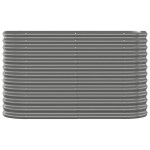 vidaXL Strat înălțat grădină gri 114x40x68cm oțel galvanizat