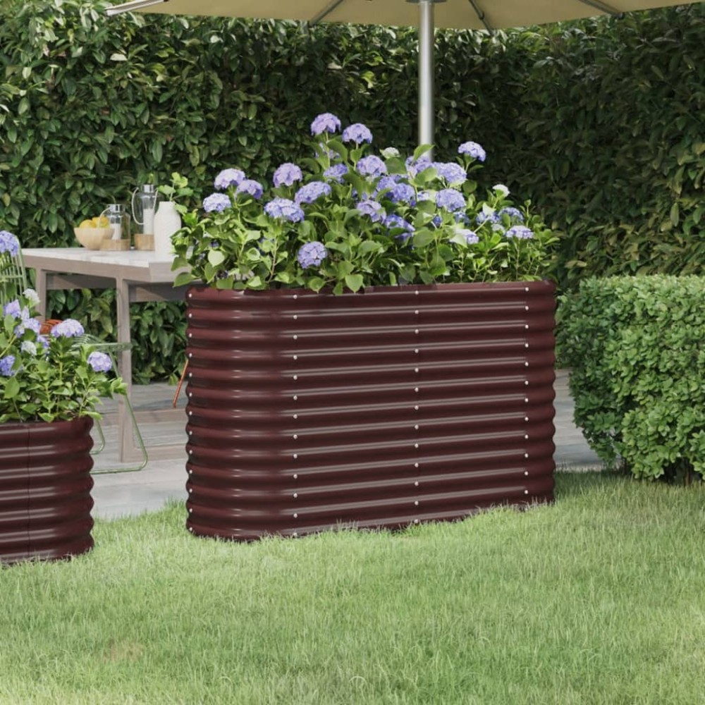 vidaXL Strat înălțat grădină 114x40x68 cm oțel galvanizat