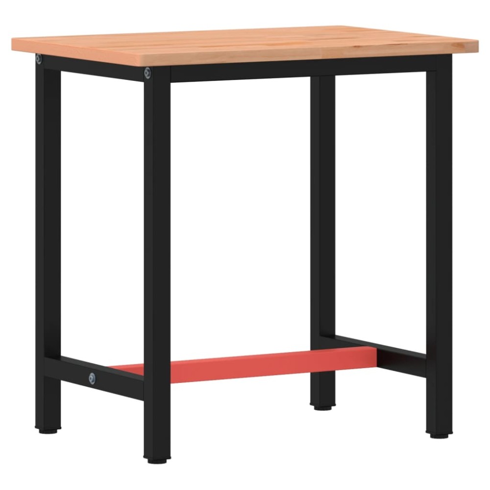 vidaXL Banc de lucru 80x55x81,5 cm, lemn masiv de fag și metal