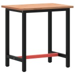 vidaXL Banc de lucru 80x55x81,5 cm, lemn masiv de fag și metal vidaXL Banc de lucru 80x55x81,5 cm, lemn masiv de fag și metal