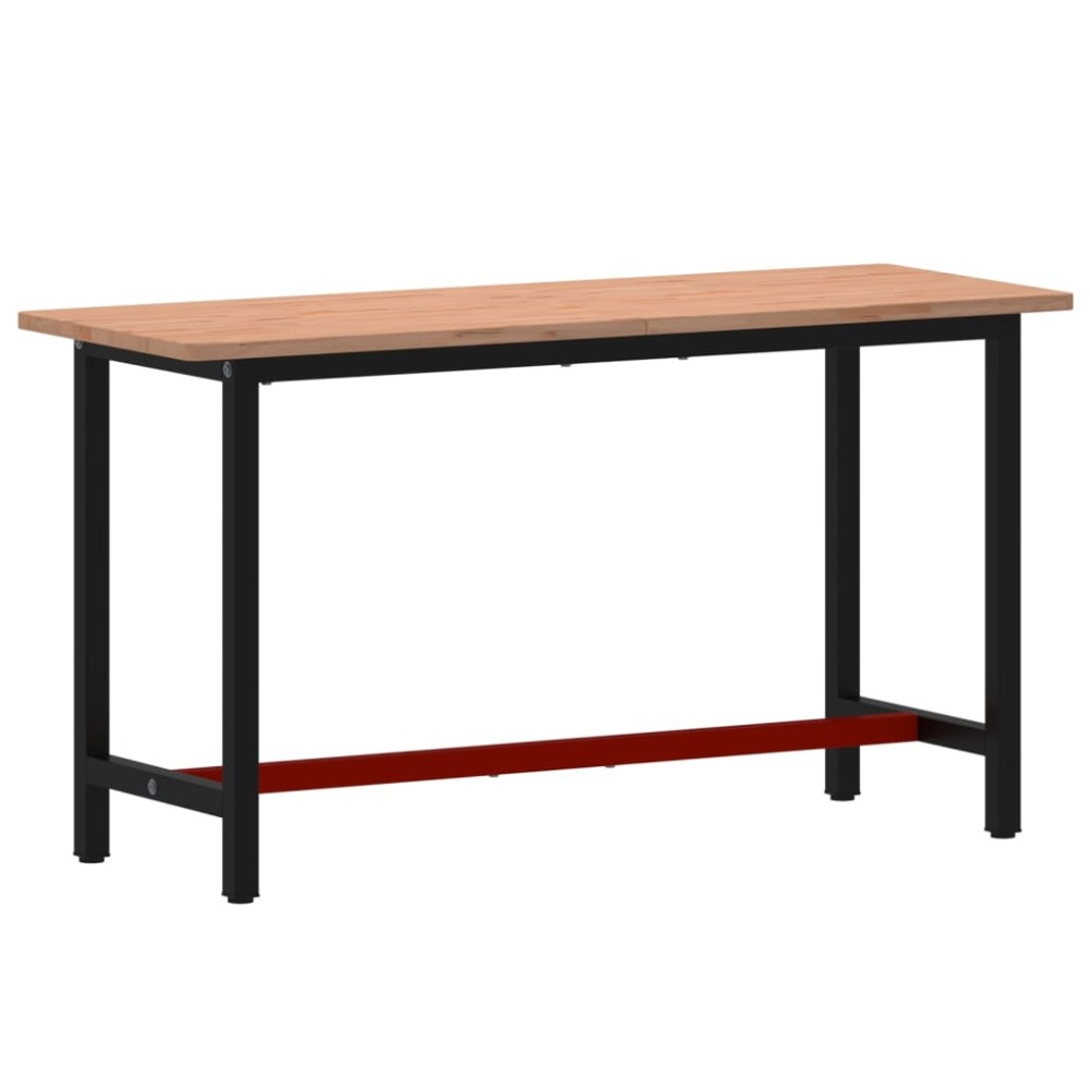 vidaXL Banc de lucru 150x55x81,5 cm, lemn masiv de fag și metal