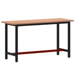 vidaXL Banc de lucru 150x55x81,5 cm, lemn masiv de fag și metal vidaXL Banc de lucru 150x55x81,5 cm, lemn masiv de fag și metal