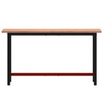 vidaXL Banc de lucru 150x55x81,5 cm, lemn masiv de fag și metal vidaXL Banc de lucru 150x55x81,5 cm, lemn masiv de fag și metal