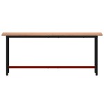 vidaXL Banc de lucru 200x55x81,5 cm, lemn masiv de fag și metal vidaXL Banc de lucru 200x55x81,5 cm, lemn masiv de fag și metal