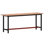 vidaXL Banc de lucru 200x55x81,5 cm, lemn masiv de fag și metal vidaXL Banc de lucru 200x55x81,5 cm, lemn masiv de fag și metal