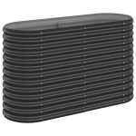 vidaXL Strat înălțat grădină 114x40x68 cm oțel galvanizat
