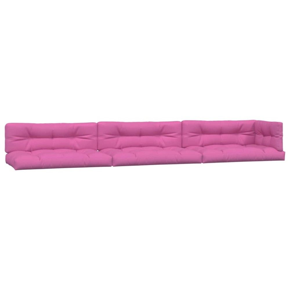 vidaXL Perne de paleți, 7 buc., roz, material textil