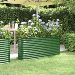 vidaXL Strat înălțat grădină 152x40x68 cm oțel galvanizat
