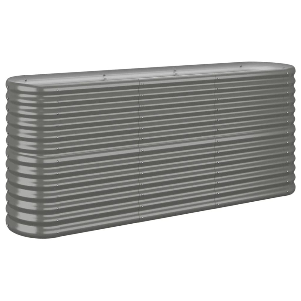 vidaXL Strat înălțat grădină gri 152x40x68cm oțel vopsit electrostatic