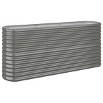 vidaXL Strat înălțat grădină gri 152x40x68cm oțel galvanizat