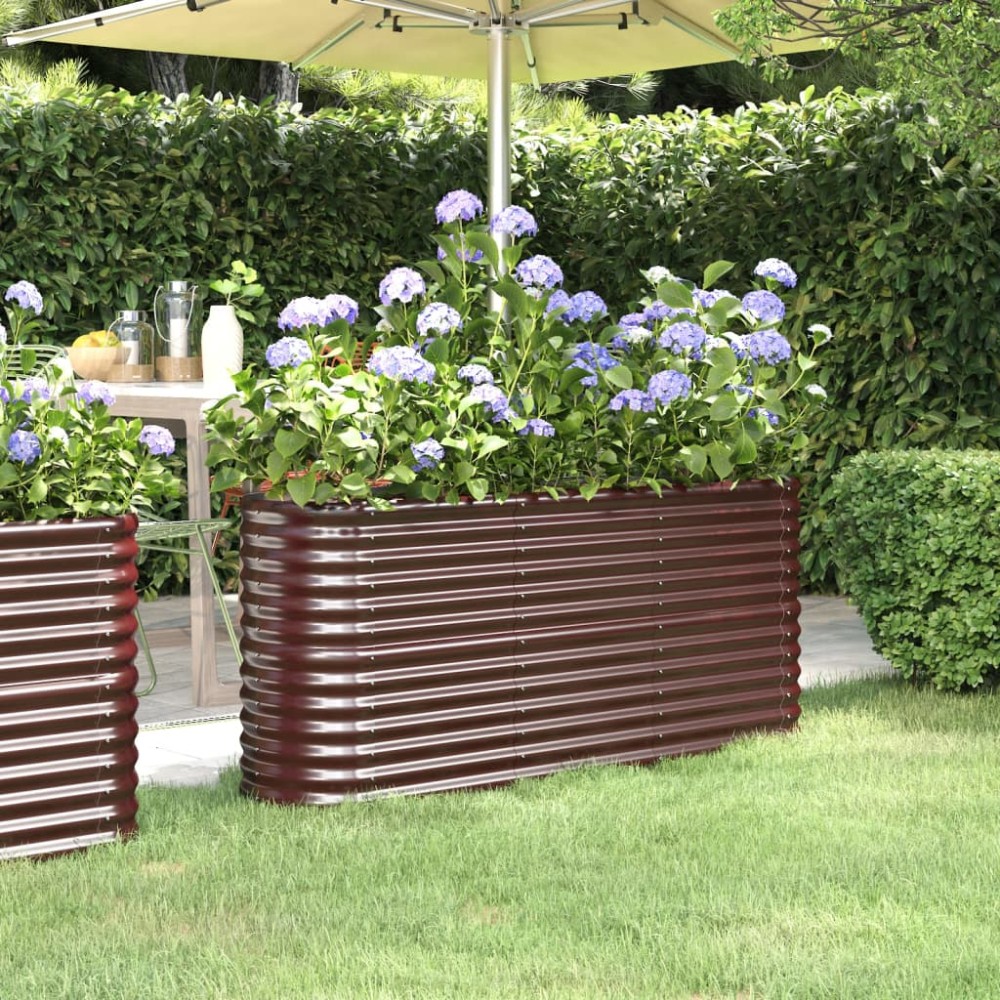 vidaXL Strat înălțat grădină 152x40x68 cm oțel galvanizat