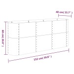 vidaXL Strat înălțat grădină 152x40x68 cm oțel galvanizat
