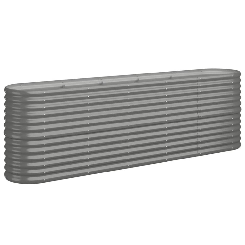 vidaXL Strat înălțat grădină gri 224x40x68cm oțel vopsit electrostatic
