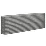 vidaXL Strat înălțat grădină gri 224x40x68cm oțel vopsit electrostatic