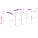 vidaXL Strat înălțat grădină gri 224x40x68cm oțel vopsit electrostatic