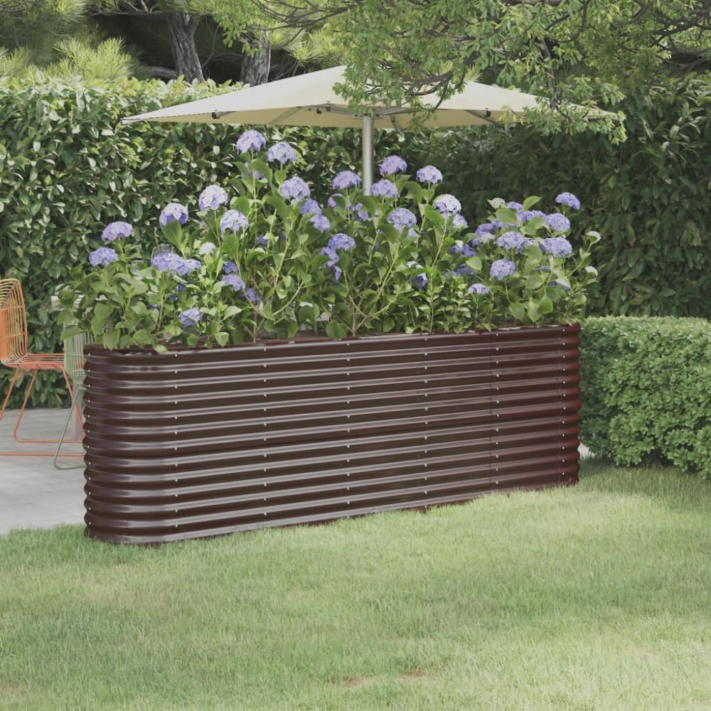 vidaXL Strat înălțat grădină 224x40x68 cm oțel galvanizat