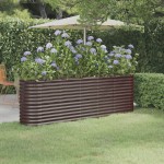 vidaXL Strat înălțat grădină 224x40x68 cm oțel galvanizat