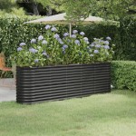 vidaXL Strat înălțat grădină 224x40x68 cm oțel galvanizat