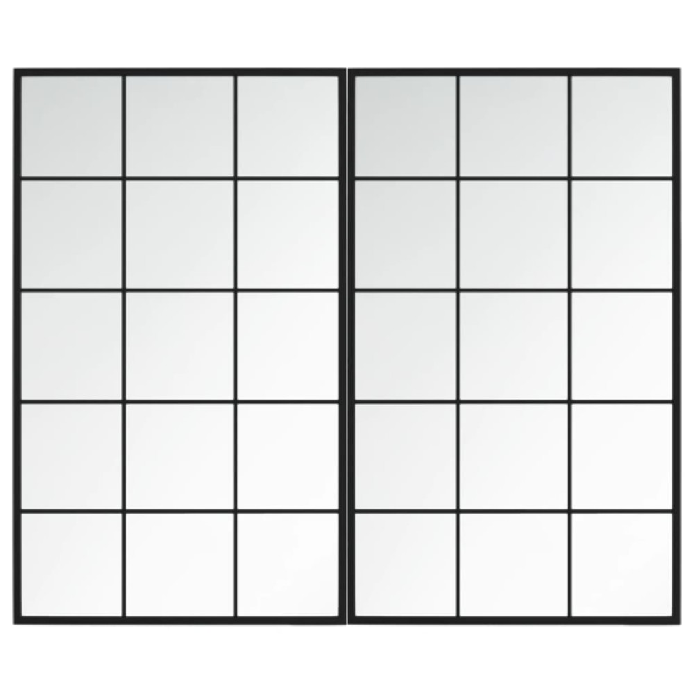 vidaXL Oglinzi de perete, 2 buc., negru, 100x60 cm, metal
