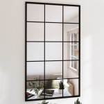 vidaXL Oglinzi de perete, 2 buc., negru, 100x60 cm, metal vidaXL Oglinzi de perete, 2 buc., negru, 100x60 cm, metal