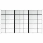 vidaXL Oglinzi de perete, 3 buc., negru, 100x60 cm, metal