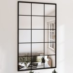 vidaXL Oglinzi de perete, 6 buc., negru, 100x60 cm, metal vidaXL Oglinzi de perete, 6 buc., negru, 100x60 cm, metal
