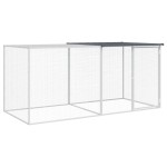 vidaXL Coteț pui cu acoperiș, antracit, 203x98x90 cm, oțel galvanizat vidaXL Coteț pui cu acoperiș, antracit, 203x98x90 cm, oțel galvanizat