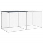 vidaXL Coteț pui cu acoperiș, antracit, 203x98x90 cm, oțel galvanizat vidaXL Coteț pui cu acoperiș, antracit, 203x98x90 cm, oțel galvanizat