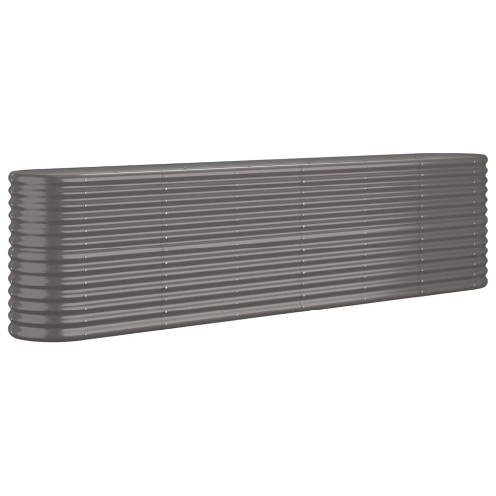 vidaXL Strat înălțat grădină gri 260x40x68cm oțel vopsit electrostatic