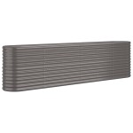 vidaXL Strat înălțat grădină gri 260x40x68cm oțel vopsit electrostatic