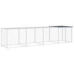 vidaXL Coteț pui cu acoperiș, antracit, 403x98x90 cm, oțel galvanizat vidaXL Coteț pui cu acoperiș, antracit, 403x98x90 cm, oțel galvanizat
