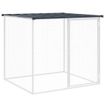 vidaXL Coteț pui cu acoperiș, antracit, 403x98x90 cm, oțel galvanizat vidaXL Coteț pui cu acoperiș, antracit, 403x98x90 cm, oțel galvanizat