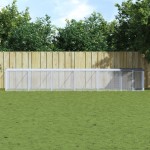 vidaXL Coteț pui cu acoperiș, antracit, 603x98x90 cm, oțel galvanizat vidaXL Coteț pui cu acoperiș, antracit, 603x98x90 cm, oțel galvanizat