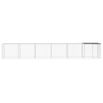 vidaXL Coteț pui cu acoperiș, antracit, 603x98x90 cm, oțel galvanizat vidaXL Coteț pui cu acoperiș, antracit, 603x98x90 cm, oțel galvanizat