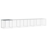 vidaXL Coteț pui cu acoperiș, antracit, 603x98x90 cm, oțel galvanizat vidaXL Coteț pui cu acoperiș, antracit, 603x98x90 cm, oțel galvanizat