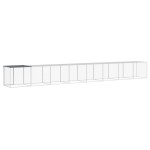 vidaXL Coteț pui cu acoperiș, antracit, 803x98x90 cm, oțel galvanizat vidaXL Coteț pui cu acoperiș, antracit, 803x98x90 cm, oțel galvanizat