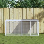 vidaXL Coteț pui cu acoperiș gri deschis 203x98x90 cm oțel galvanizat vidaXL Coteț pui cu acoperiș gri deschis 203x98x90 cm oțel galvanizat