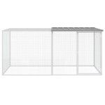 vidaXL Coteț pui cu acoperiș gri deschis 203x98x90 cm oțel galvanizat vidaXL Coteț pui cu acoperiș gri deschis 203x98x90 cm oțel galvanizat